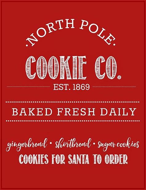 North Pole Cookie Company Printable